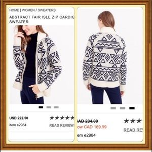 J.Crew Fair isle Sweater Reversible -very heavy and wool-warm!